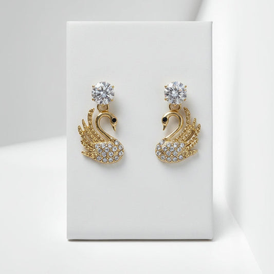 Golden Swan Earrings