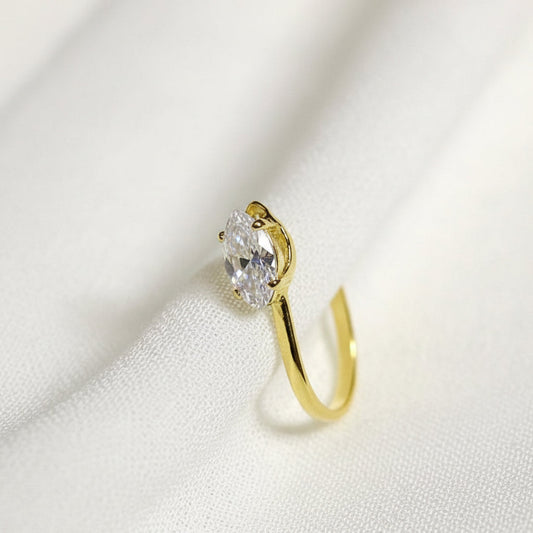 Oval Crystal Nose Pin