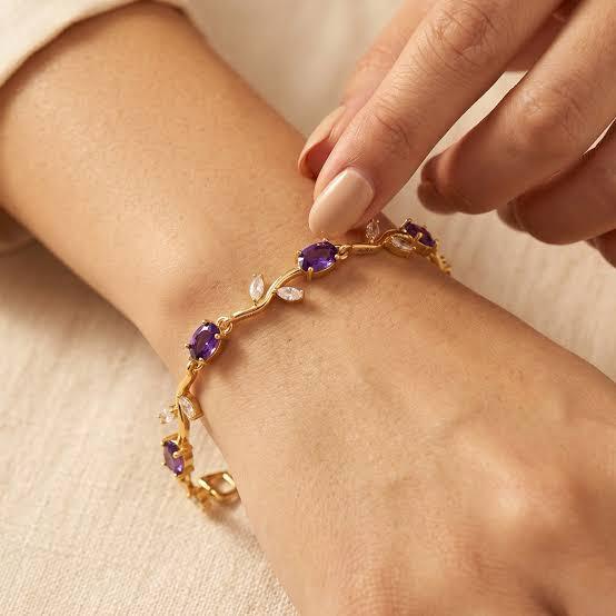 Purple Gold Tulip Bracelet