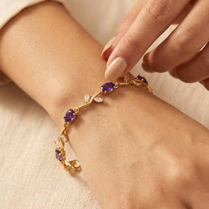 Purple Gold Tulip Bracelet