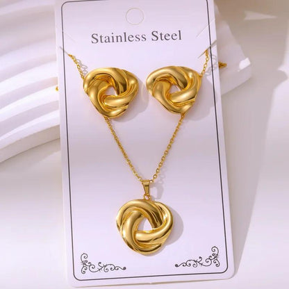 Stainless Steel Woven Necklace Set