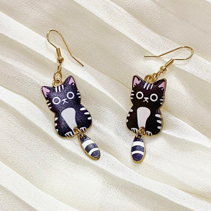 Black Kitty Earrings