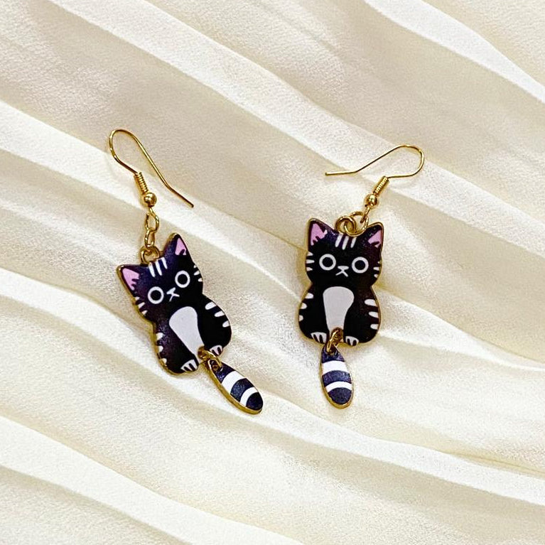 Black Kitty Earrings