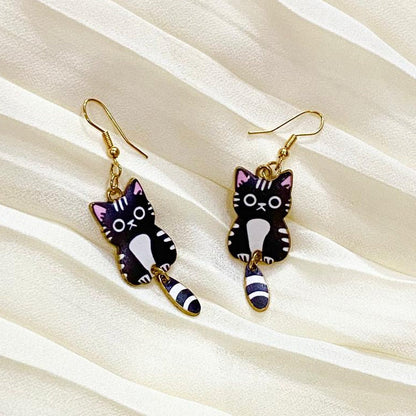 Black Kitty Earrings