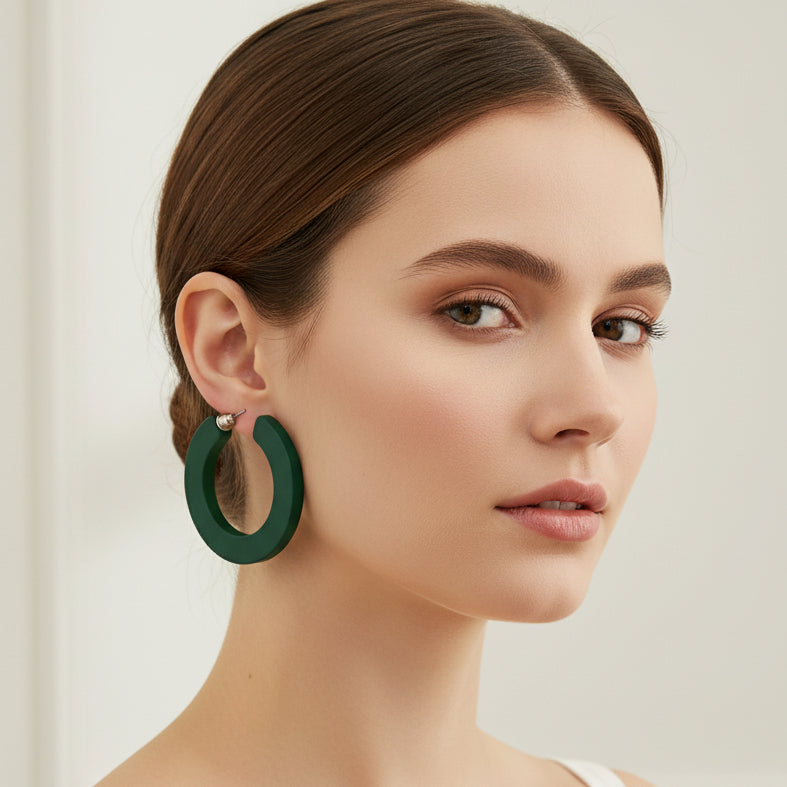 Chunky Open Hoop Earrings