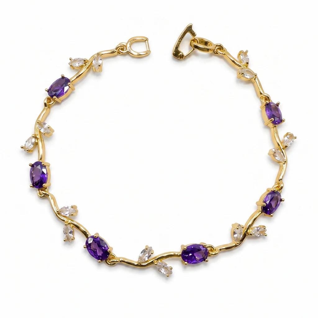 Purple Gold Tulip Bracelet