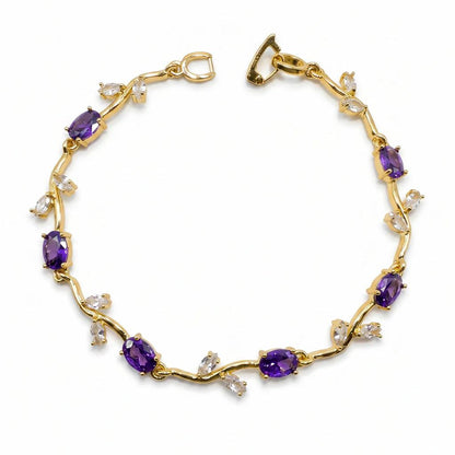 Purple Gold Tulip Bracelet