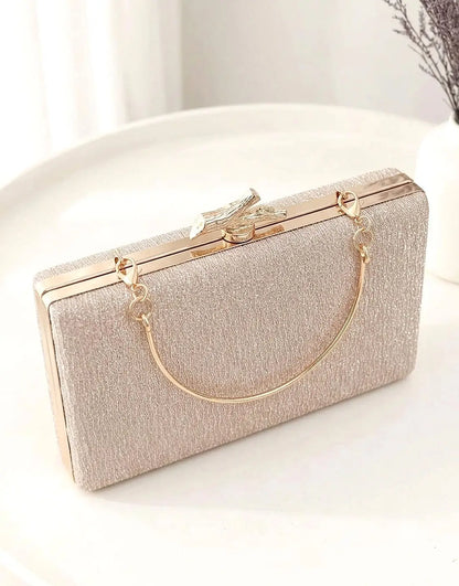 Elegant Tree Branch Clasp Rectangular Evening Clutch & Wedding Guest Minaudiere