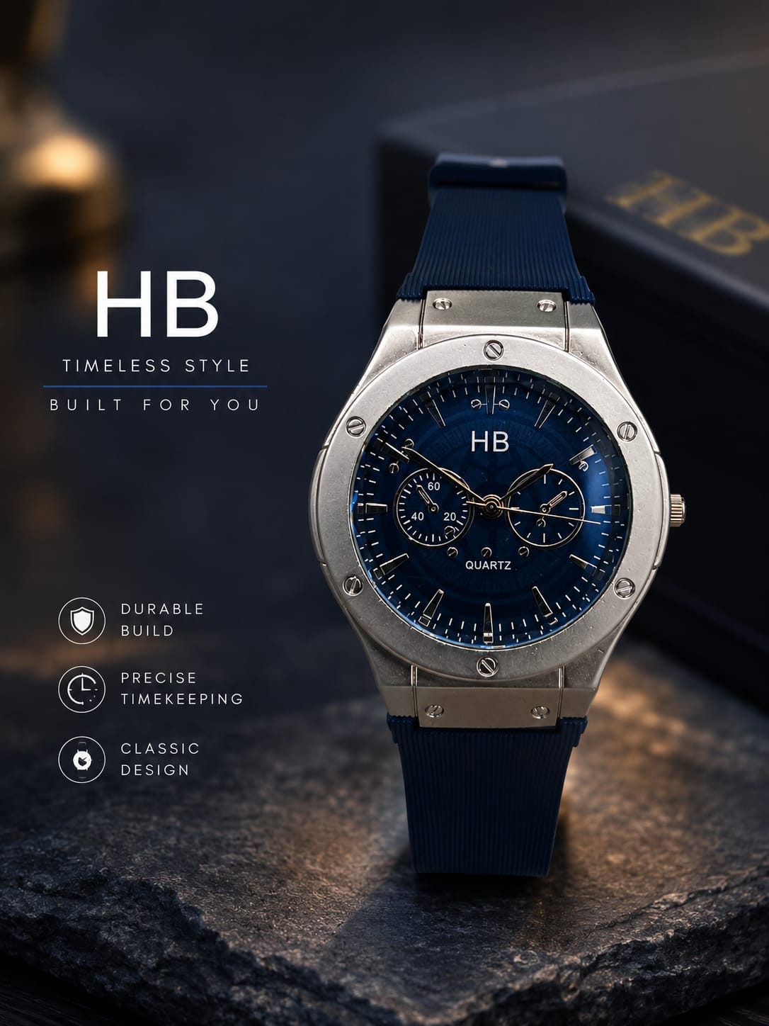 Diamond Glass Sporty Men's Silicone Strap Watch