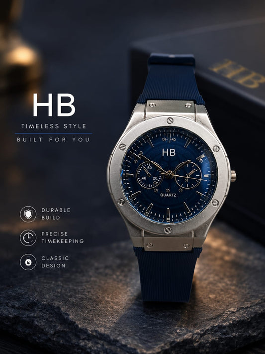 Diamond Glass Sporty Men's Silicone Strap Watch