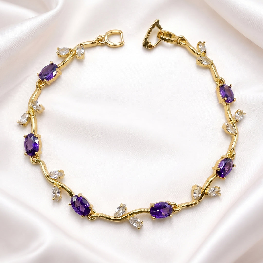 Purple Gold Tulip Bracelet