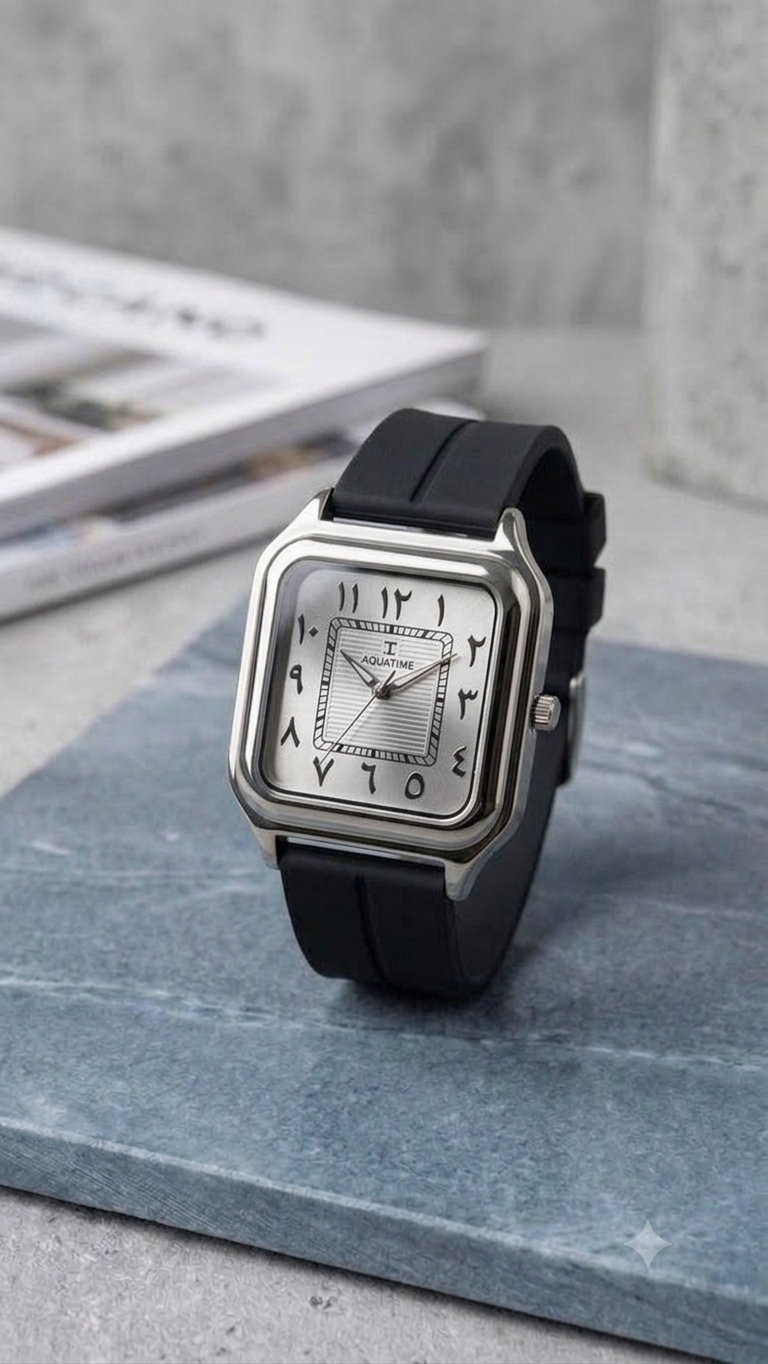 Royal Monochrome | Modern Arabic Numeral Timepiece