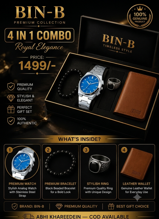 Premium Men's 4-in-1 Luxury Accessories Gift Set