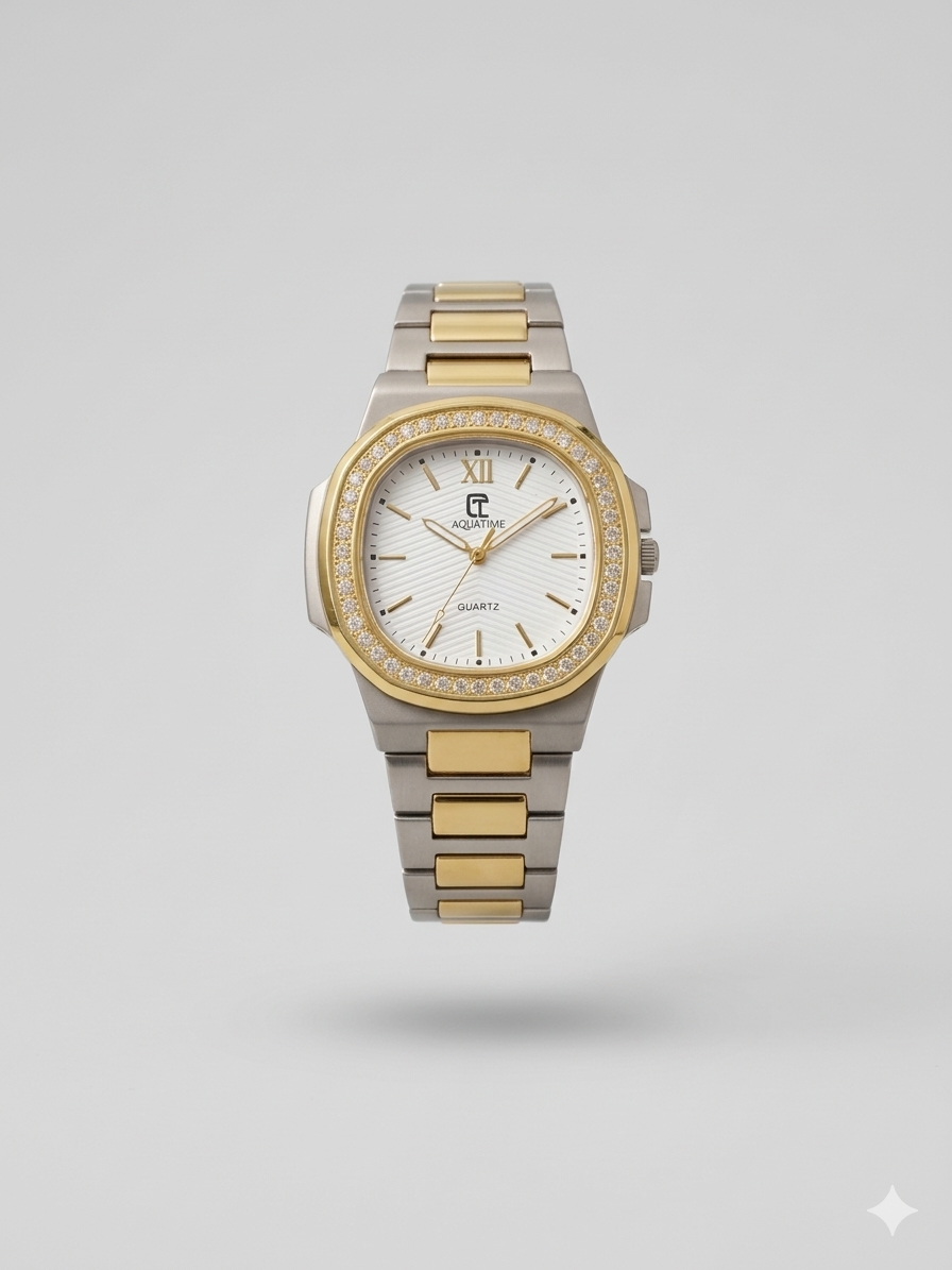Stone Embossed Stainless Steel Watch