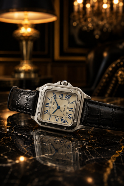 Luxury Square Dial Men’s Watch – Premium Leather Strap