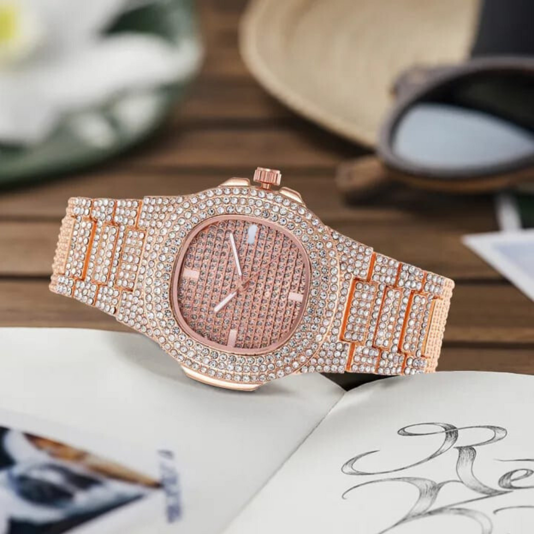 Trendy Square Diamond Iced Out Watch for Men & Women - Stainless Steel Classic Wristwatch