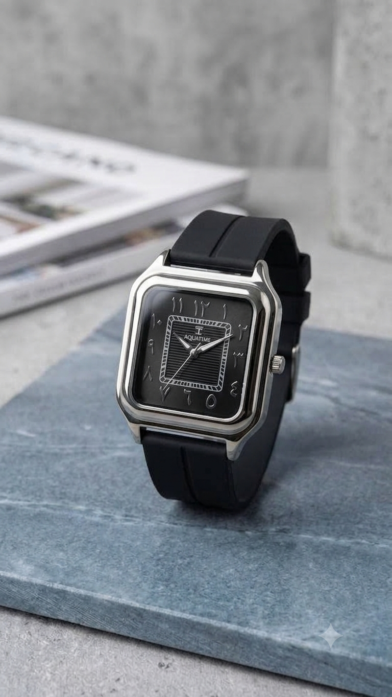 Royal Monochrome | Modern Arabic Numeral Timepiece