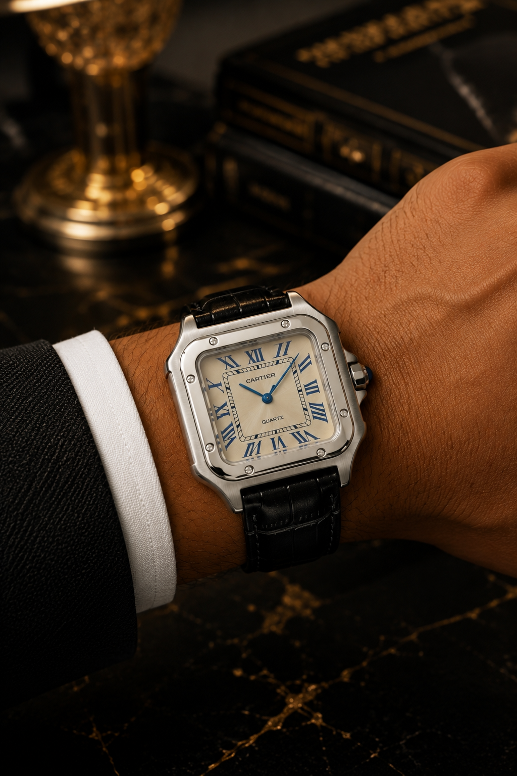 Luxury Square Dial Men’s Watch – Premium Leather Strap