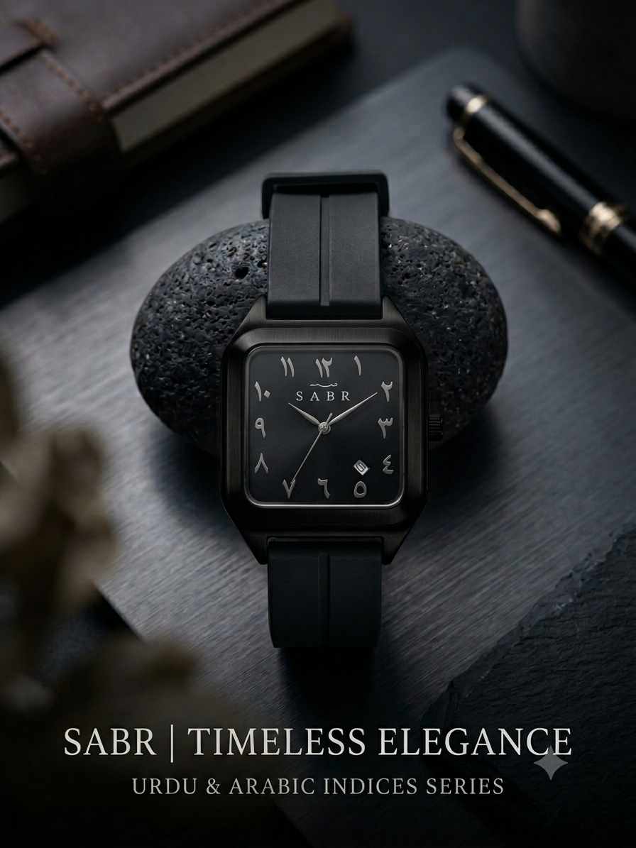 Royal Monochrome In Date | Modern Arabic Numeral Timepiece With Date